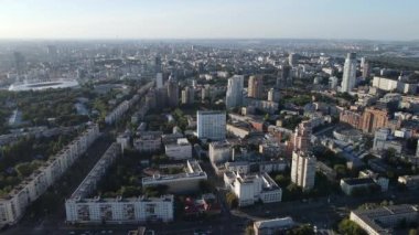 Kyiv şehri, Ukrayna. Hava görüntüsü, Kiev. Yavaş çekim