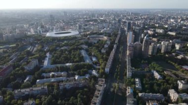 Kyiv şehri, Ukrayna. Hava görüntüsü, Kiev. Yavaş çekim