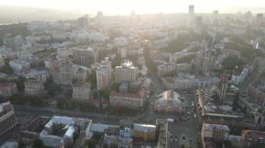 Kyiv şehri, Ukrayna. Hava görüntüsü, Kiev. Yavaş çekim