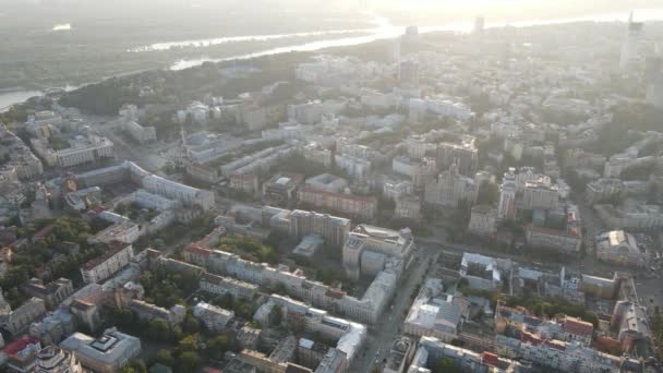 Kijowski krajobraz, Ukraina. Widok z powietrza, Kijów. Zwolniony ruch — Wideo stockowe