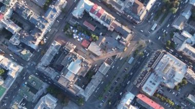 Kyiv şehri, Ukrayna. Hava görüntüsü, Kiev. Yavaş çekim