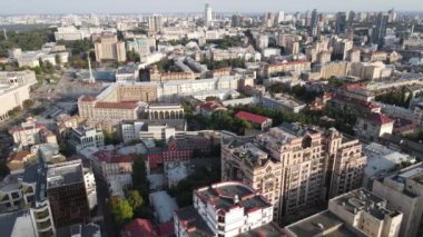 Kyiv şehri, Ukrayna. Hava görüntüsü, Kiev. Yavaş çekim