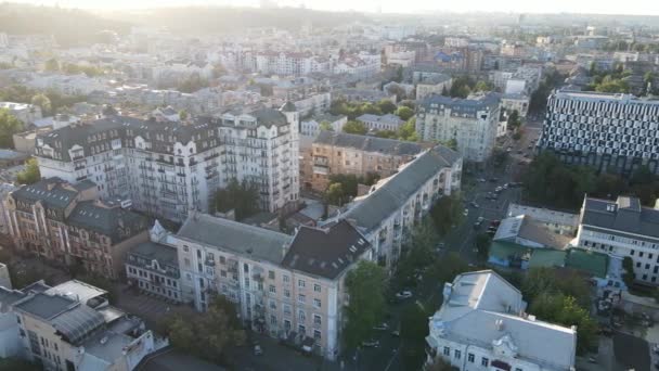 Paisaje urbano de Kiev, Ucrania. Vista aérea, Kiev. Movimiento lento — Vídeos de Stock