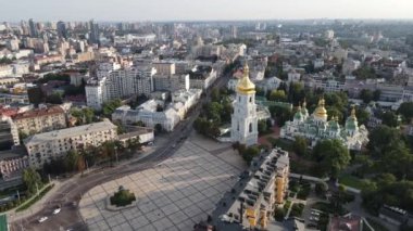 Kyiv şehri, Ukrayna. Hava görüntüsü, Kiev. Yavaş çekim