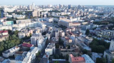Kyiv şehri, Ukrayna. Hava görüntüsü, Kiev. Yavaş çekim