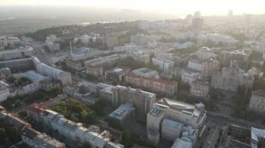 Kyiv şehri, Ukrayna. Hava görüntüsü, Kiev. Yavaş çekim