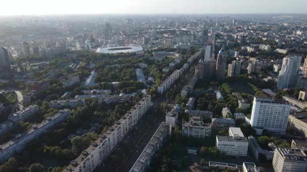 Paisaje urbano de Kiev, Ucrania. Vista aérea, Kiev. Movimiento lento — Vídeos de Stock