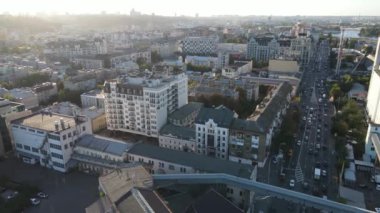 Kyiv şehri, Ukrayna. Hava görüntüsü, Kiev. Yavaş çekim