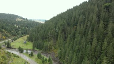 Ukrayna 'nın doğası: Karpatlar ağır çekim yapar. Hava görünümü