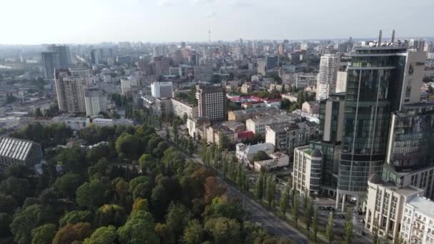 Kijów - stolica Ukrainy. Widok z lotu ptaka. Kijów — Wideo stockowe