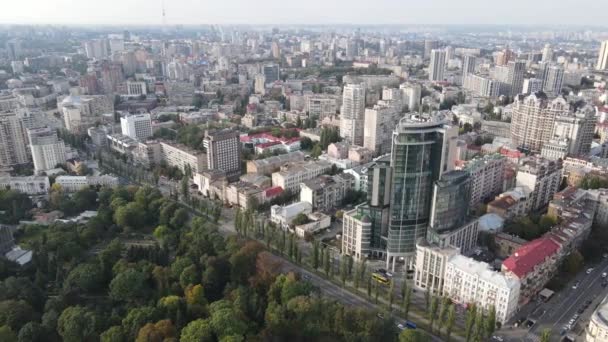 Kijów - stolica Ukrainy. Widok z lotu ptaka. Kijów — Wideo stockowe