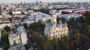 Kyiv - Ukrayna 'nın başkenti. Hava görüntüsü. Kiev
