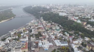 Kyiv - Ukrayna 'nın başkenti. Hava görüntüsü. Kiev