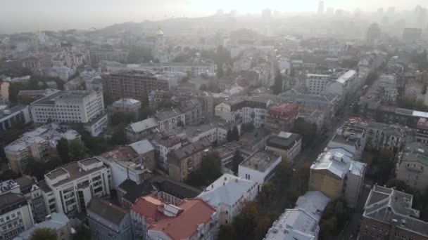 Kijów - stolica Ukrainy. Widok z lotu ptaka. Kijów — Wideo stockowe