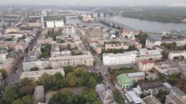 Kyiv - Ukrayna 'nın başkenti. Hava görüntüsü. Kiev