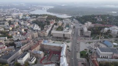 Kyiv - Ukrayna 'nın başkenti. Hava görüntüsü. Kiev