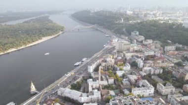 Kyiv - Ukrayna 'nın başkenti. Hava görüntüsü. Kiev