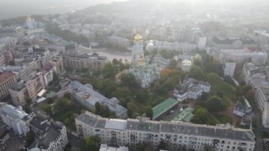 Kyiv - Ukrayna 'nın başkenti. Hava görüntüsü. Kiev