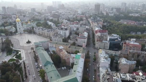 Cityscape of Kyiv, Ukraine. Aerial view, slow motion — Stock Video