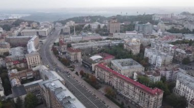 Ukrayna, Kyiv şehri. Hava görüntüsü, yavaş çekim
