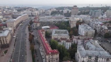 Ukrayna, Kyiv şehri. Hava görüntüsü, yavaş çekim