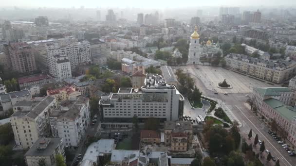 Cityscape of Kyiv, Ukraine. Aerial view, slow motion — Stock Video