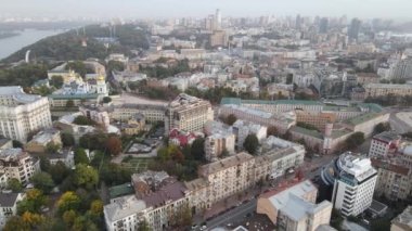 Ukrayna, Kyiv şehri. Hava görüntüsü, yavaş çekim