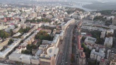 Ukrayna, Kyiv şehri. Hava görüntüsü, yavaş çekim