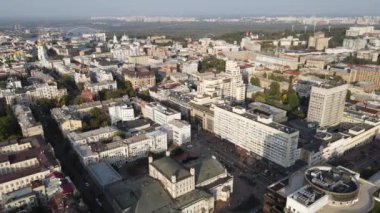Ukrayna, Kyiv şehri. Hava görüntüsü, yavaş çekim