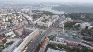 Ukrayna, Kyiv şehri. Hava görüntüsü, yavaş çekim
