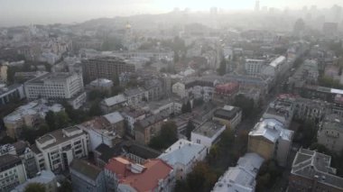 Ukrayna, Kyiv şehri. Hava görüntüsü, yavaş çekim