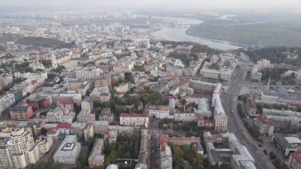 Cityscape of Kyiv, Ukraine. Aerial view, slow motion — Stock Video