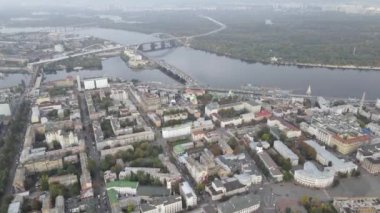 Ukrayna, Kyiv şehri. Hava görüntüsü, yavaş çekim