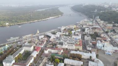 Ukrayna, Kyiv şehri. Hava görüntüsü, yavaş çekim