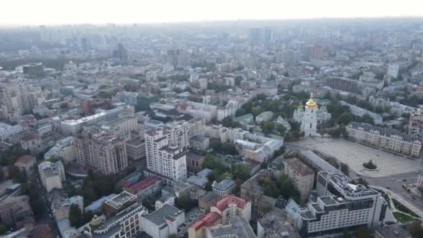 Cityscape of Kyiv, Ukraine. Aerial view, slow motion — Stock Video