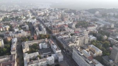 Ukrayna, Kyiv şehri. Hava görüntüsü, yavaş çekim