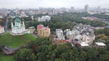 Ukrayna, Kyiv şehri. Hava görüntüsü, yavaş çekim