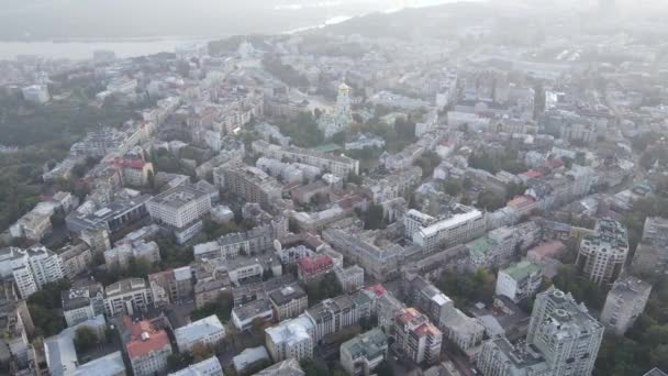 Paesaggio urbano di Kiev, Ucraina. Vista aerea, rallentatore — Video Stock