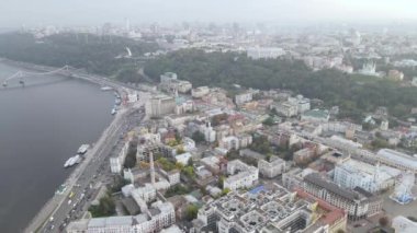 Ukrayna, Kyiv şehri. Hava görüntüsü, yavaş çekim