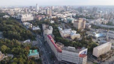 Ukrayna, Kyiv şehri. Hava görüntüsü, yavaş çekim
