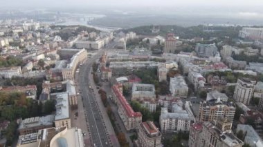 Ukrayna, Kyiv şehri. Hava görüntüsü, yavaş çekim