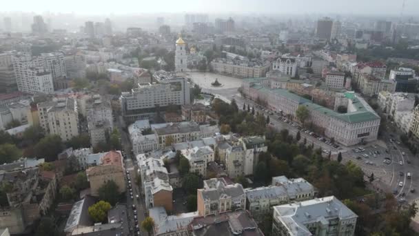 Cityscape of Kyiv, Ukraine. Aerial view, slow motion — Stock Video