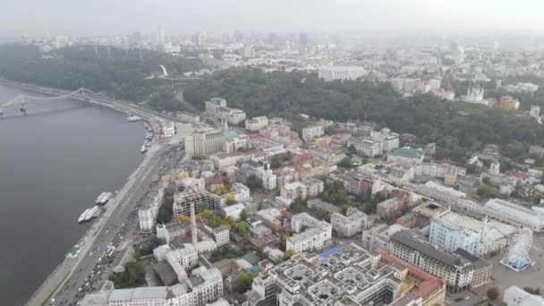 Cityscape of Kyiv, Ukraine. Aerial view, slow motion — Stock Video