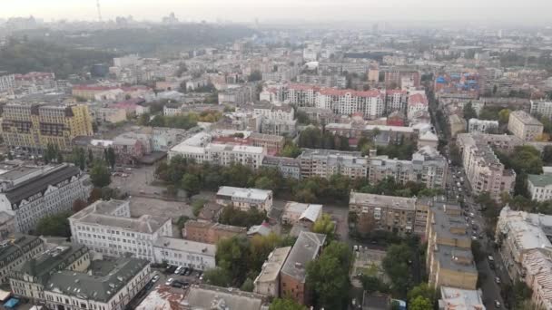 Stadtbild von Kiew, Ukraine. Luftaufnahme, Zeitlupe — Stockvideo