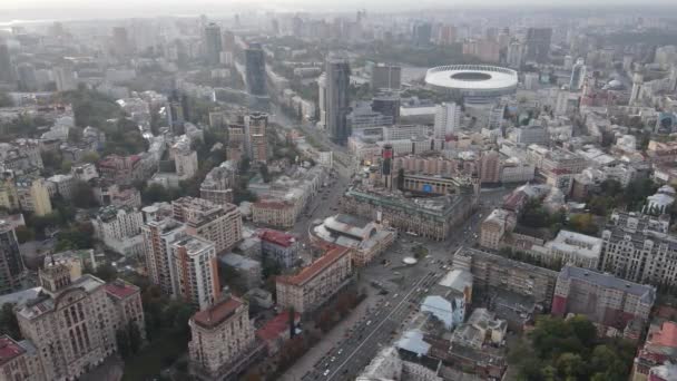 Kijevi városkép, Ukrajna. Légi felvétel, lassított felvétel — Stock videók