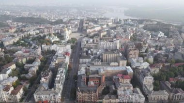 Ukrayna, Kyiv şehri. Hava görüntüsü, yavaş çekim