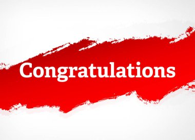 Tebrikler Kırmızı fırça arka plan illüstrasyon