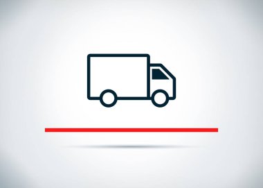 Teslimat kamyonu simgesi düz arka plan tasarlamak