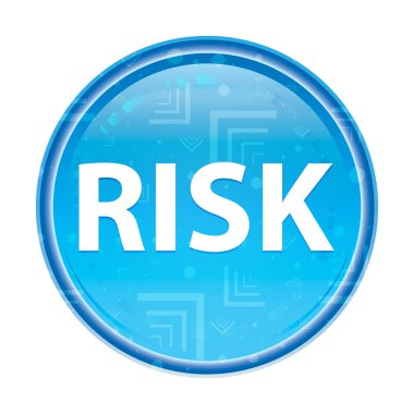Risk çiçek mavi yuvarlak düğme
