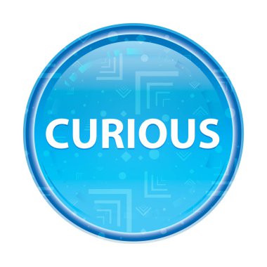 Meraklı çiçek mavi yuvarlak düğme